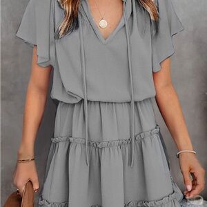 Elegant Gray Women's Dress/ Size XL